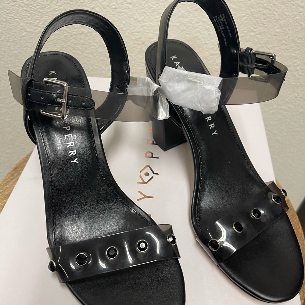 Katy Perry Embellished Heeled Sandals - The Nina in Black - Picture 6 of 10